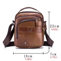 Men's Messenger Bag Crossbody Bag Cowhide Zipper Daily Outdoor Black Brown