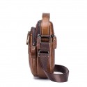 Men's Messenger Bag Crossbody Bag Cowhide Zipper Daily Outdoor Black Brown