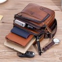 Men's Messenger Bag Crossbody Bag Cowhide Zipper Daily Outdoor Black Brown