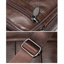 Men's Handbags Messenger Bag Shoulder Messenger Bag Crossbody Bag Cowhide Zipper Going out Office & Career Black Dark Coffee Brown