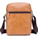 Men's Messenger Bag Shoulder Messenger Bag Crossbody Bag Cowhide Zipper Solid Color Daily Outdoor Black Brown Yellow