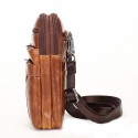 men's leather cowhide mini messenger bag crossbody bag pouch 7 inch waist bag with belt, retro phone bag