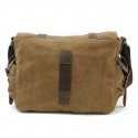 men canvas genuine leather big outdoor casual shoulder crossbody bag