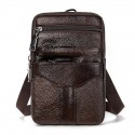 Men's Leather Bag Bum Bag Fanny Pack Mobile Phone Bag Nappa Leather Cowhide Zipper Daily Black Brown Coffee