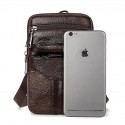 Men's Leather Bag Bum Bag Fanny Pack Mobile Phone Bag Nappa Leather Cowhide Zipper Daily Black Brown Coffee