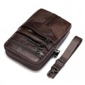 Men's Leather Bag Bum Bag Fanny Pack Mobile Phone Bag Nappa Leather Cowhide Zipper Daily Black Brown Coffee