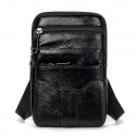 Men's Leather Bag Bum Bag Fanny Pack Mobile Phone Bag Nappa Leather Cowhide Zipper Daily Black Brown Coffee