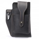 men's leather mobile phone bag cowhide belt bag pockets new wear belt leather mobile phone bag sports tactical pockets men