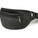 Men's Bum Bag Messenger Bag Fanny Pack Nappa Leather Cowhide Zipper Solid Color Daily Black