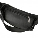 Men's Bum Bag Messenger Bag Fanny Pack Nappa Leather Cowhide Zipper Solid Color Daily Black