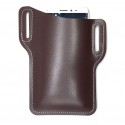 ekphero men vintage casual genuine leather 6.3/7.2 inch phone bag waist bag pouch leather belt bag purse