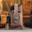 new crazy horse leather mobile phone waist bag construction site men's bag retro men's waist bag sports tactical leather phone belt bag