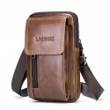 Men's Messenger Bag Fanny Pack Cowhide Zipper Plain Daily Outdoor Black Brown