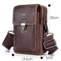 Men's Bum Bag Messenger Bag Fanny Pack Shoulder Messenger Bag Cowhide Zipper Solid Color Daily Outdoor Brown