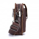 Men's Bum Bag Messenger Bag Fanny Pack Shoulder Messenger Bag Cowhide Zipper Solid Color Daily Outdoor Brown