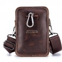 Men's Bum Bag Messenger Bag Fanny Pack Shoulder Messenger Bag Cowhide Zipper Solid Color Daily Outdoor Brown