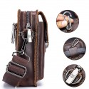 Men's Bum Bag Messenger Bag Fanny Pack Shoulder Messenger Bag Cowhide Zipper Solid Color Daily Outdoor Brown