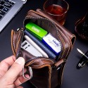 Men's Bum Bag Messenger Bag Fanny Pack Shoulder Messenger Bag Cowhide Zipper Solid Color Daily Outdoor Brown