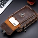 Men's Bum Bag Messenger Bag Fanny Pack Shoulder Messenger Bag Cowhide Zipper Solid Color Daily Outdoor Brown