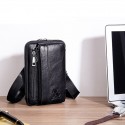 Men's Bum Bag Messenger Bag Fanny Pack Belt Pouch / Belt Bag Nappa Leather Zipper Daily Holiday Dark Brown Black
