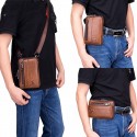 Men's Bum Bag Messenger Bag Fanny Pack Belt Pouch / Belt Bag Nappa Leather Zipper Daily Holiday Dark Brown Black