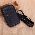 men genuine leather multi-carry anti-theft 6.5 inch phone bag crossbody bag waist bag sling bag