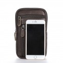 men genuine leather multi-carry anti-theft 6.5 inch phone bag crossbody bag waist bag sling bag