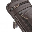 men genuine leather multi-carry anti-theft 6.5 inch phone bag crossbody bag waist bag sling bag