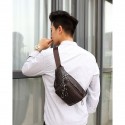men genuine leather multi-pocket anti-theft multifunctional crossbody bag chest bag sling bag