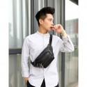 men genuine leather multi-pocket anti-theft multifunctional crossbody bag chest bag sling bag