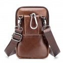 Men's Bum Bag Messenger Bag Fanny Pack Nappa Leather Crossbody Bag Zipper Holiday Outdoor Black Brown