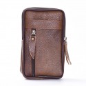 Men's Messenger Bag Fanny Pack Mobile Phone Bag Messenger Bag Cowhide Zipper Plain Daily Outdoor Brown
