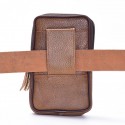 Men's Messenger Bag Fanny Pack Mobile Phone Bag Messenger Bag Cowhide Zipper Plain Daily Outdoor Brown