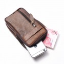 Men's Messenger Bag Fanny Pack Mobile Phone Bag Messenger Bag Cowhide Zipper Plain Daily Outdoor Brown