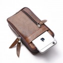 Men's Messenger Bag Fanny Pack Mobile Phone Bag Messenger Bag Cowhide Zipper Plain Daily Outdoor Brown