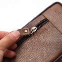Men's Messenger Bag Fanny Pack Mobile Phone Bag Messenger Bag Cowhide Zipper Plain Daily Outdoor Brown