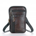 Men's 2022 Bum Bag Messenger Bag Mobile Phone Bag Messenger Bag Cowhide Zipper Plain Daily Date Black Coffee
