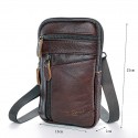 Men's 2022 Bum Bag Messenger Bag Mobile Phone Bag Messenger Bag Cowhide Zipper Plain Daily Date Black Coffee