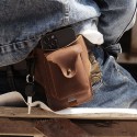 Men's Waist Bag / Waist pack Key Ring Genuine Leather Casual / Daily Coffee color Brown