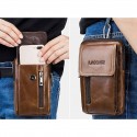 Men's Bum Bag Messenger Bag Fanny Pack Cowhide 4 Pieces Purse Set Zipper Daily Black Grey Black Brown Coffee