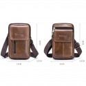 Men's Bum Bag Messenger Bag Fanny Pack Cowhide 4 Pieces Purse Set Zipper Daily Black Grey Black Brown Coffee