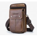 Men's Bum Bag Messenger Bag Fanny Pack Cowhide 4 Pieces Purse Set Zipper Daily Black Grey Black Brown Coffee