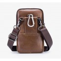 Men's Bum Bag Messenger Bag Fanny Pack Cowhide 4 Pieces Purse Set Zipper Daily Black Grey Black Brown Coffee