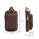 men's leather mobile phone bag cowhide belt bag 4.5/5 inch multifunctional belt bag with cover head magnetic buckle bag