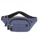 Men's Unisex Bum Bag Messenger Bag Fanny Pack PU Leather Canvas Zipper Solid Color Outdoor Blue Black Gray Purple