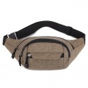 Men's Unisex Bum Bag Messenger Bag Fanny Pack PU Leather Canvas Zipper Solid Color Outdoor Blue Black Gray Purple