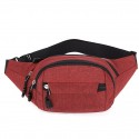Men's Unisex Bum Bag Messenger Bag Fanny Pack PU Leather Canvas Zipper Solid Color Outdoor Blue Black Gray Purple