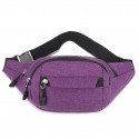 Men's Unisex Bum Bag Messenger Bag Fanny Pack PU Leather Canvas Zipper Solid Color Outdoor Blue Black Gray Purple