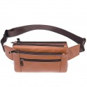 Men's Bum Bag Fanny Pack Mobile Phone Bag Sling Shoulder Bag Nappa Leather Cowhide Zipper Daily Black Brown Coffee