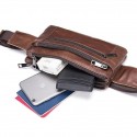Men's Bum Bag Fanny Pack Mobile Phone Bag Sling Shoulder Bag Nappa Leather Cowhide Zipper Daily Black Brown Coffee